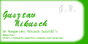gusztav mikusch business card